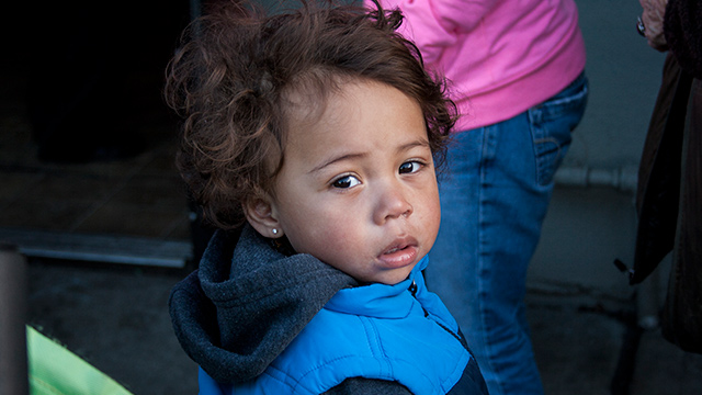 Homeless child at Crisis Shelter