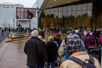 Guests waiting in line Guests waiting in line