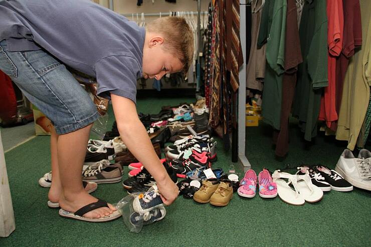 11-year-old boy collects shoes for homeless on his birthday