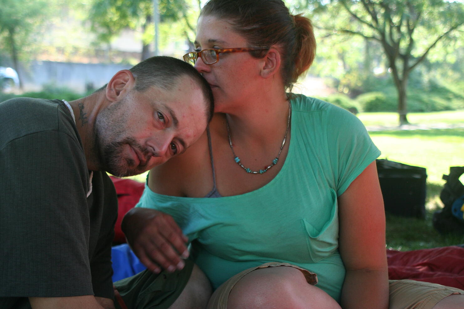 homeless couple