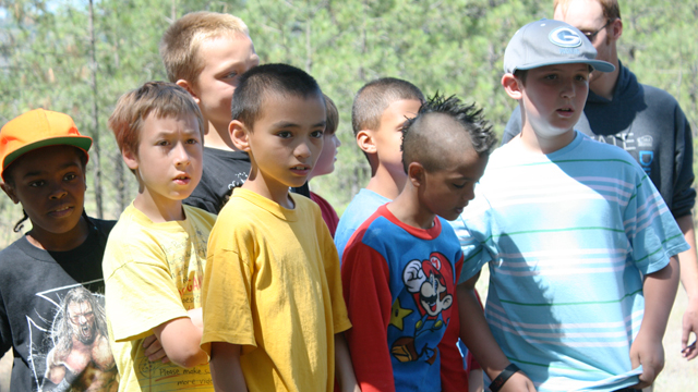 group of young camp boys