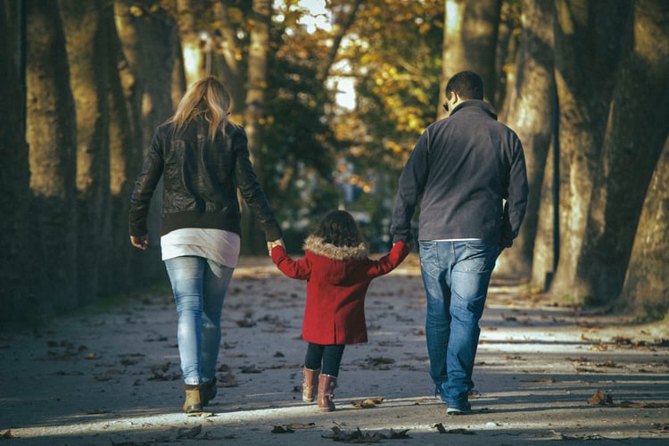 family walking