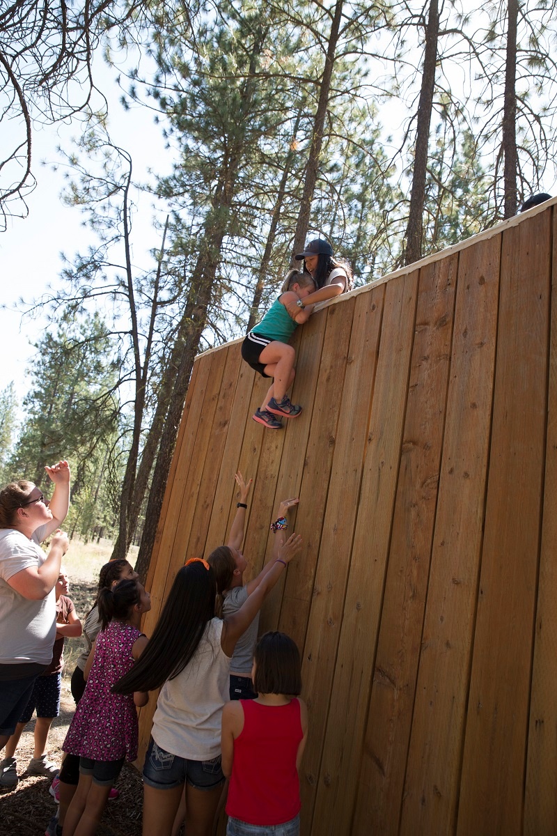 "The Wall" is a trust-building exercise at UGM Camp.