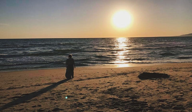 Barb on beach