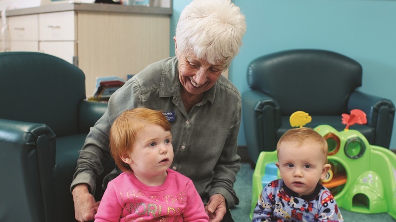 Ronnie volunteers in the children's program at the Center for Women and Children in Coeur d'Alene.