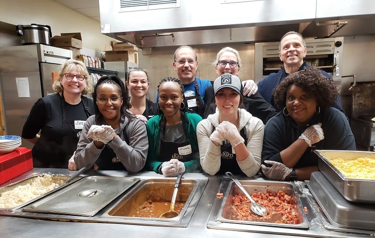 Dozens of groups from Rooted at various local churches have come to serve a meal at UGM.