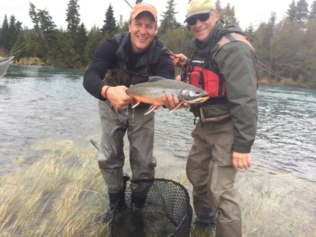 Sonny Westbrook and his Jonathan enjoy fishing together at the Kenai River.