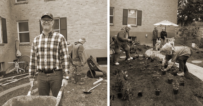 In April, volunteers from several Presbyterian churches, under the direction of experienced garden designer Janie Edwards, shoveled tons of dirt to create a serenity garden in the former smoking area at Anna Ogden Hall – a place of peace and beauty for the women and children to enjoy for years to come. In April, volunteers from several Presbyterian churches, under the direction of experienced garden designer Janie Edwards, shoveled tons of dirt to create a serenity garden in the former smoking area at Anna Ogden Hall – a place of peace and beauty for the women and children to enjoy for years to come.