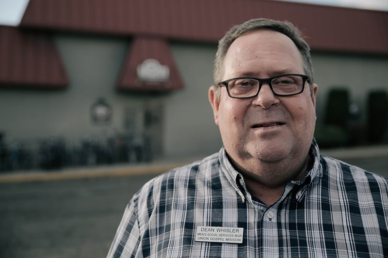 Dean Whisler has worked at the UGM Men's Shelter for 10 years.