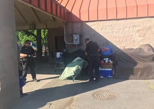 Police cleaned up one encampment at Cannon Park.