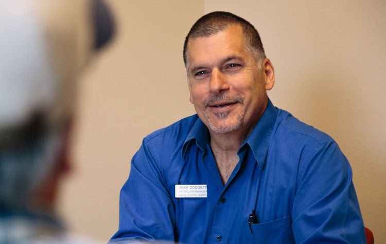 Mike Doggett, UGM Aftercare manager, knows what his clients are going through because he is two decades into his own recovery.